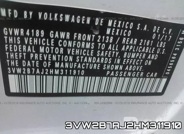 3VW2B7AJ2HM311910 фото 10