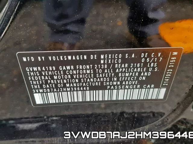 3VWDB7AJ2HM396448 фото 2