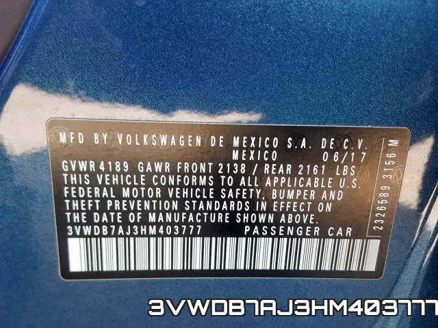 3VWDB7AJ3HM403777 фото 2