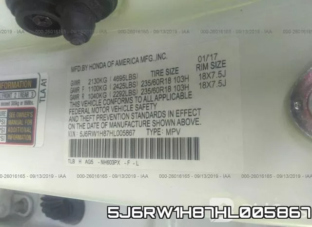 5J6RW1H87HL005867 фото 10