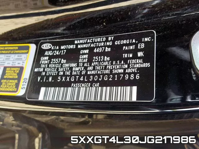 5XXGT4L30JG217986 фото 2
