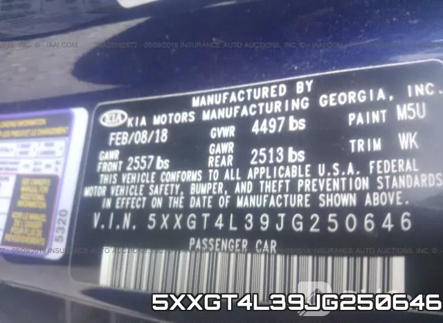 5XXGT4L39JG250646 фото 10