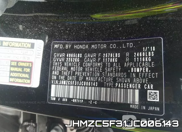 JHMZC5F31JC006143 фото 10