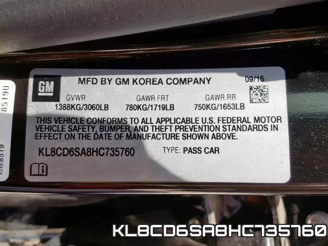 KL8CD6SA8HC735760 фото 2