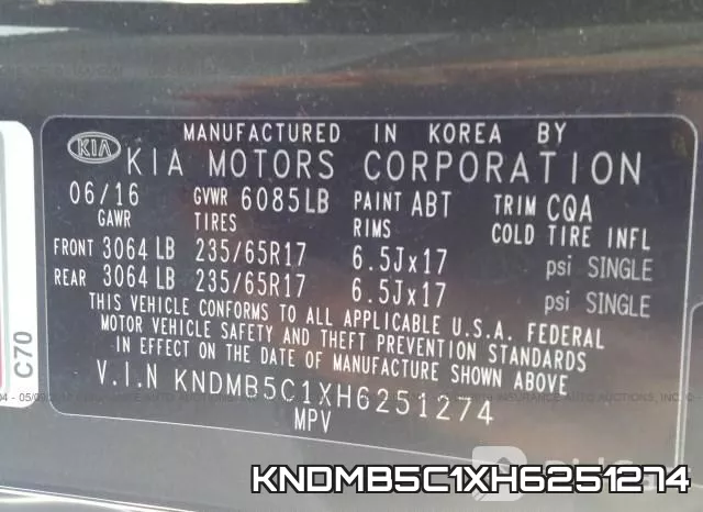 KNDMB5C1XH6251274 фото 10