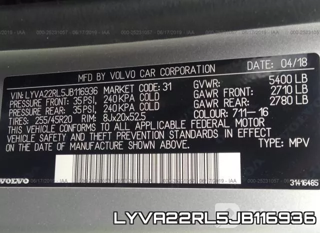 LYVA22RL5JB116936 фото 10
