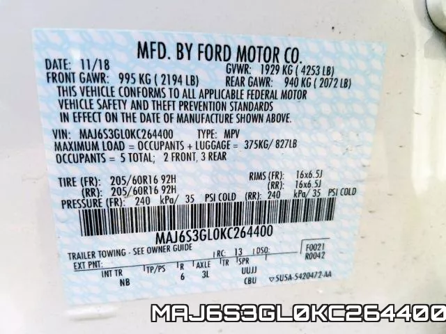 MAJ6S3GL0KC264400 фото 2