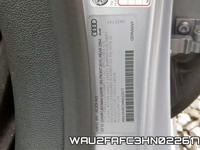 WAU2FAFC3HN022617 фото 2