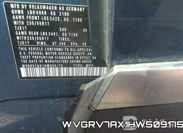 WVGRV7AX1HW509175 фото 10