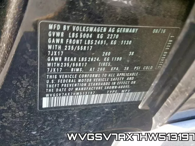 WVGSV7AX7HW513197 фото 2