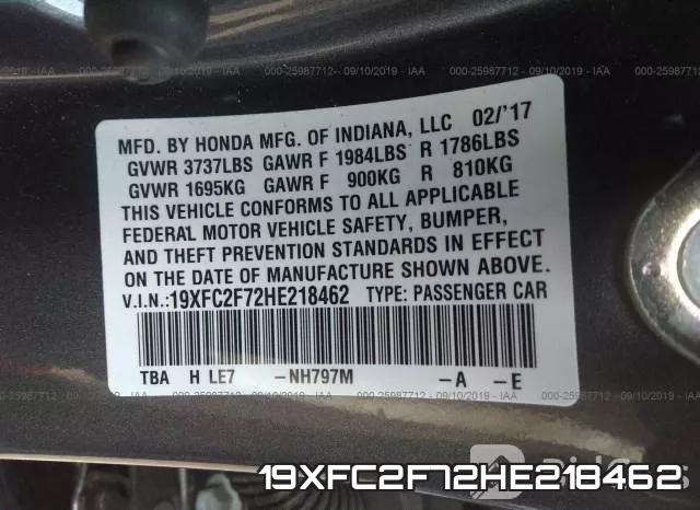 19XFC2F72HE218462 фото 10
