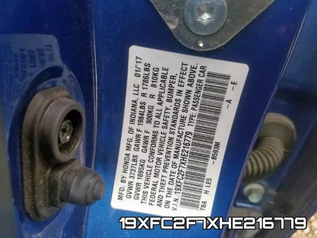 19XFC2F7XHE216779 фото 2