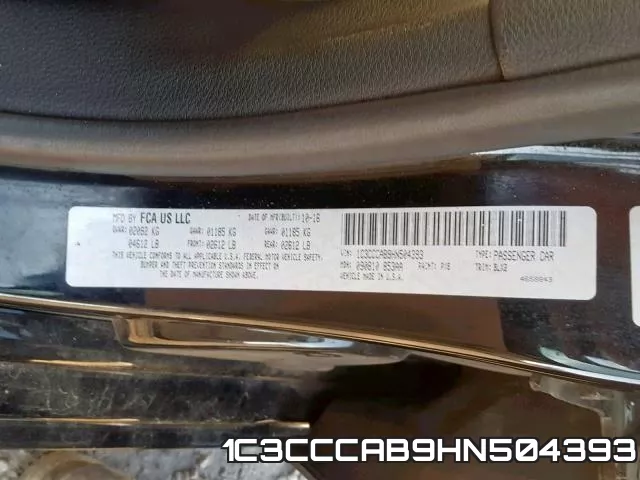 1C3CCCAB9HN504393 фото 2