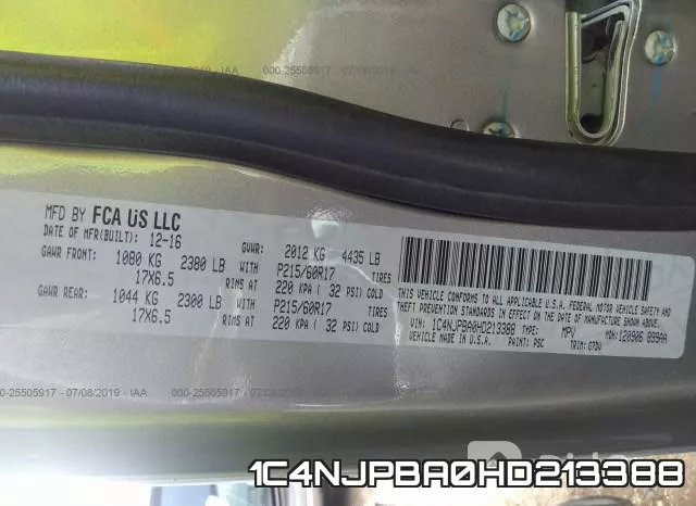 1C4NJPBA0HD213388 фото 10