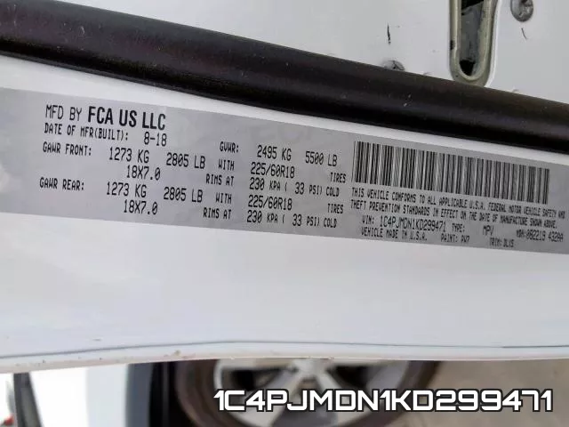 1C4PJMDN1KD299471 фото 2