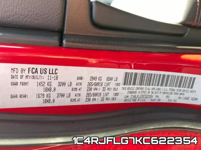 1C4RJFLG7KC622354 фото 2