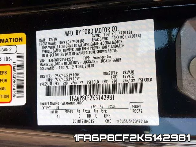 1FA6P8CF2K5142981 фото 2