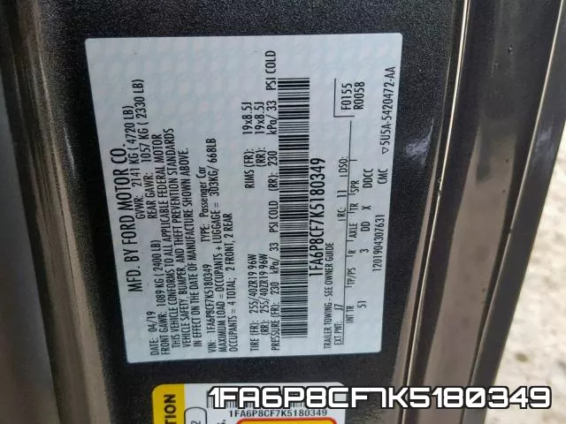 1FA6P8CF7K5180349 фото 2