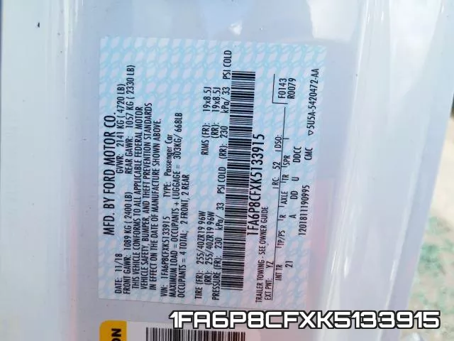1FA6P8CFXK5133915 фото 2