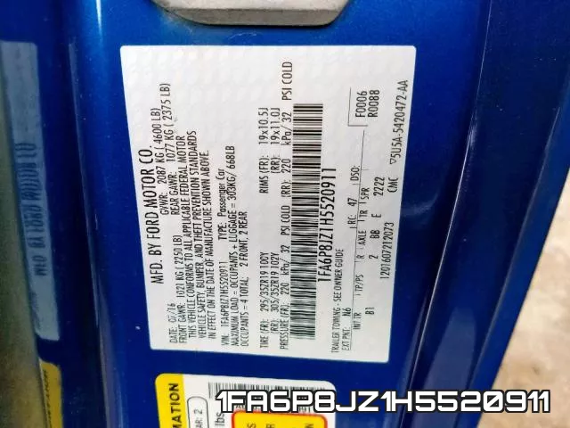 1FA6P8JZ1H5520911 фото 2