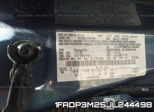 1FADP3M25JL244498 фото 10