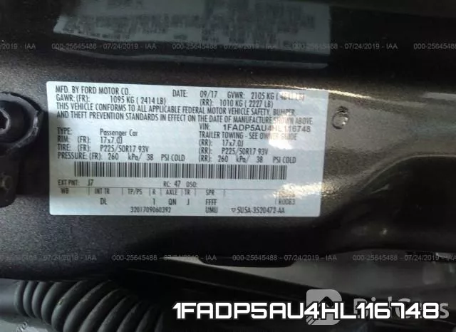 1FADP5AU4HL116748 фото 10