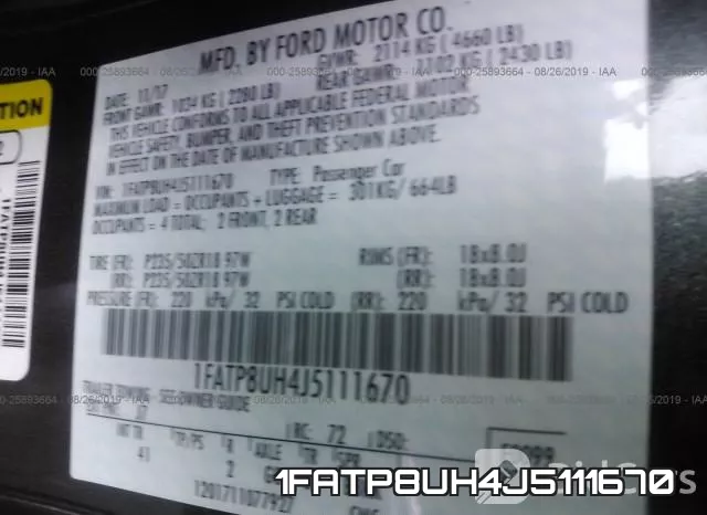 1FATP8UH4J5111670 фото 10