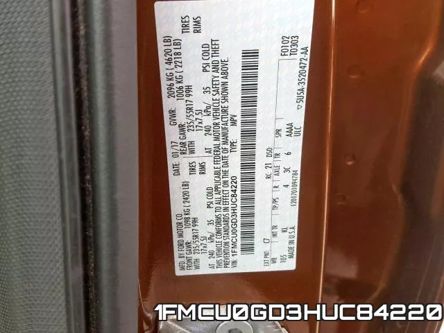 1FMCU0GD3HUC84220 фото 2