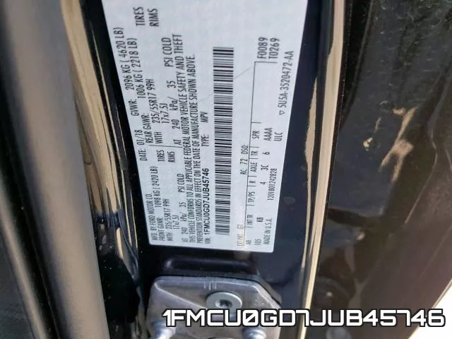 1FMCU0GD7JUB45746 фото 2