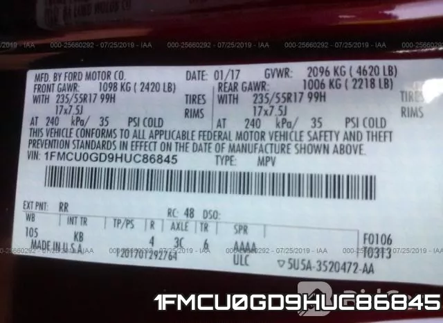 1FMCU0GD9HUC86845 фото 10