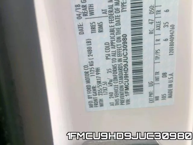 1FMCU9HD9JUC30980 фото 2