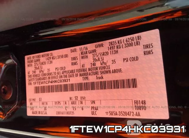 1FTEW1CP4HKC03931 фото 10