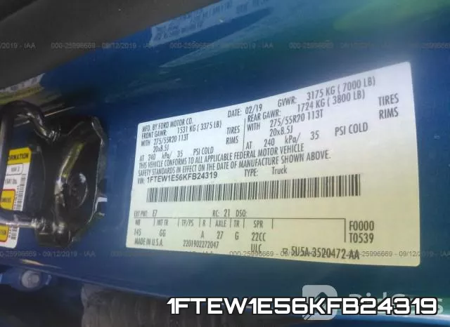1FTEW1E56KFB24319 фото 10