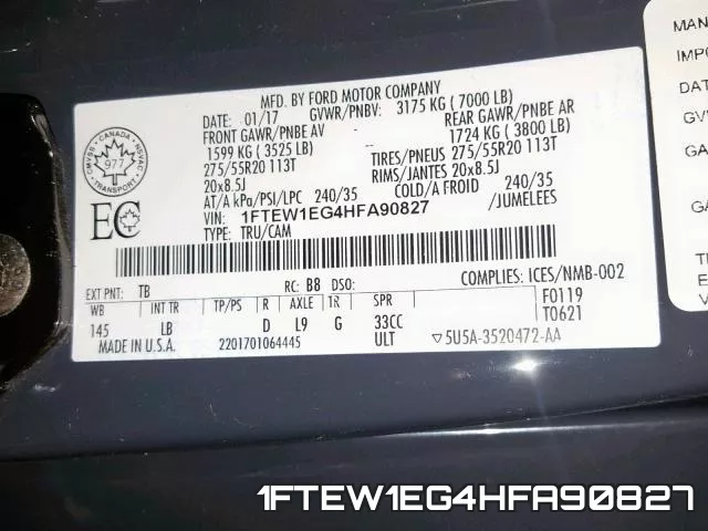 1FTEW1EG4HFA90827 фото 2