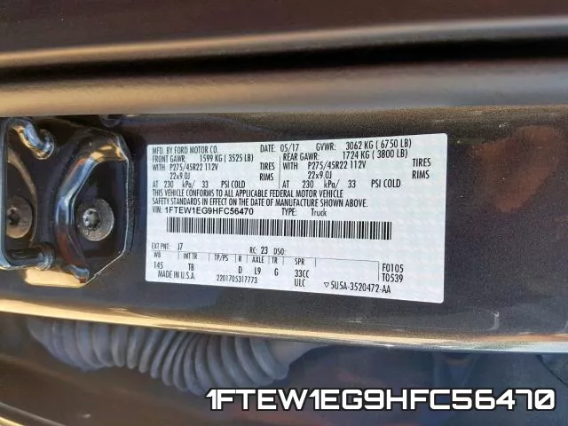 1FTEW1EG9HFC56470 фото 2