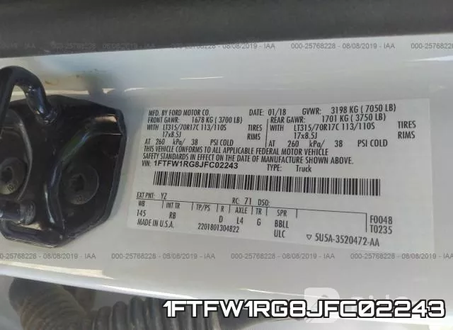 1FTFW1RG8JFC02243 фото 10