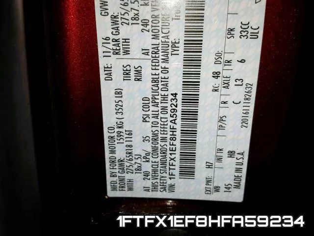 1FTFX1EF8HFA59234 фото 2