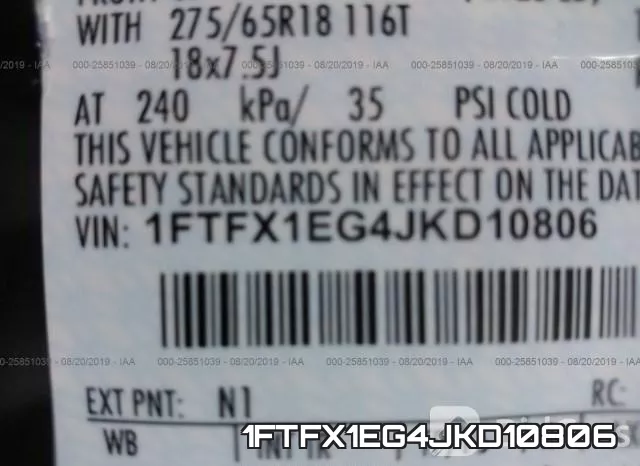 1FTFX1EG4JKD10806 фото 10
