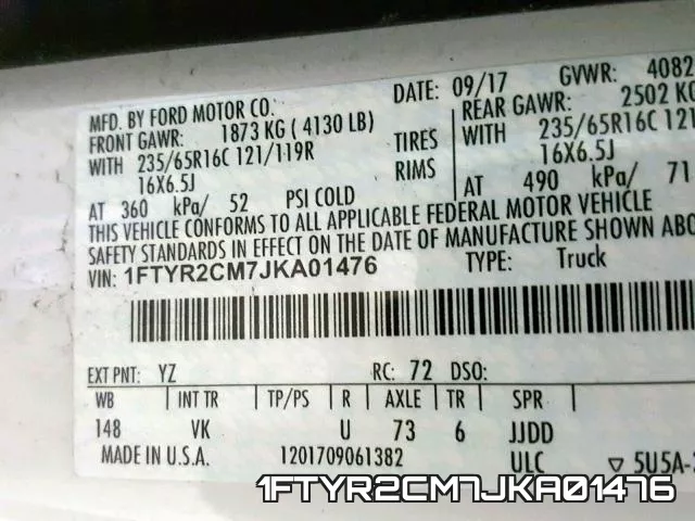 1FTYR2CM7JKA01476 фото 2