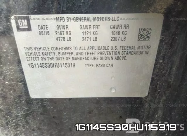 1G1145S30HU115319 фото 10