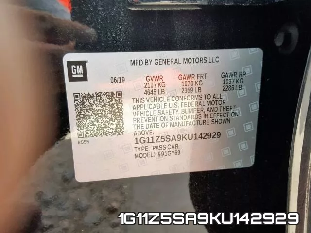 1G11Z5SA9KU142929 фото 2
