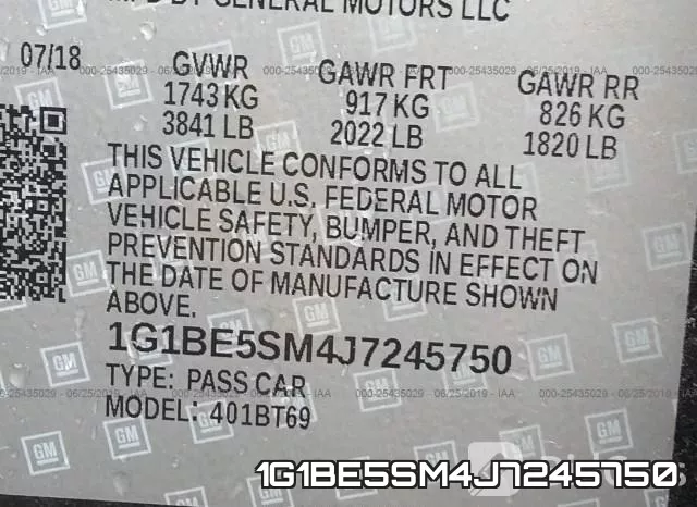1G1BE5SM4J7245750 фото 10