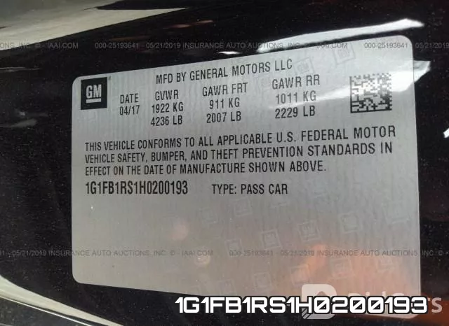 1G1FB1RS1H0200193 фото 10