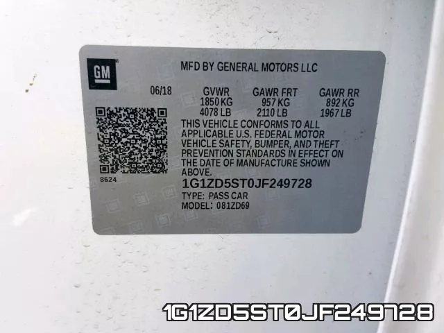 1G1ZD5ST0JF249728 фото 2