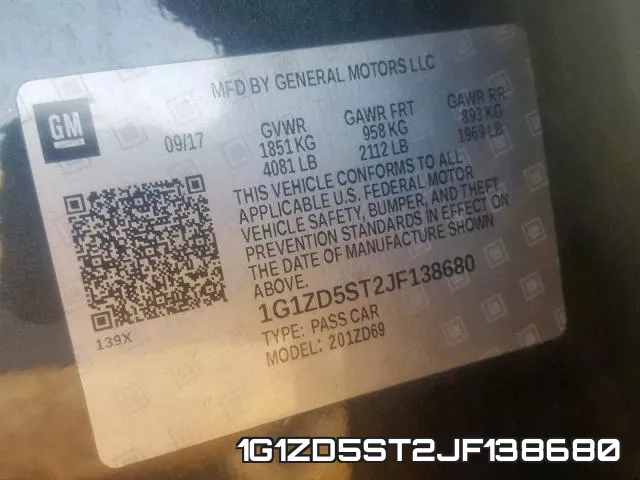 1G1ZD5ST2JF138680 фото 2
