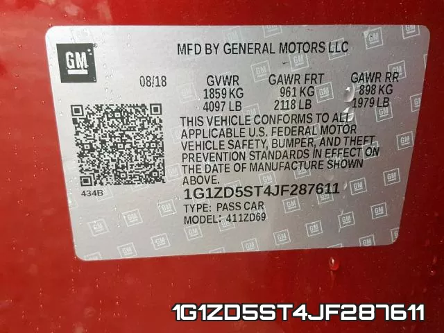 1G1ZD5ST4JF287611 фото 2
