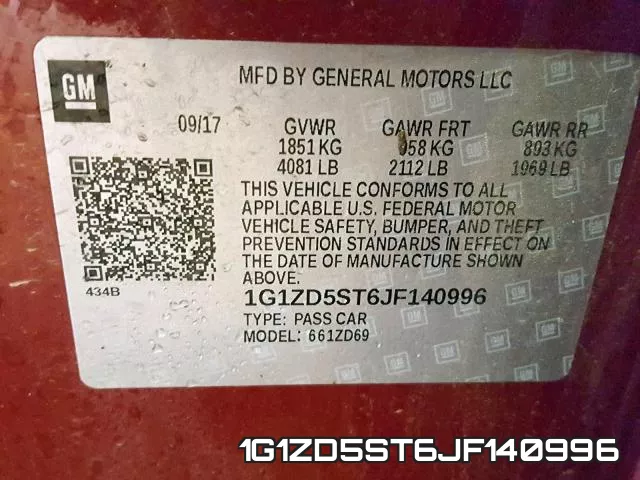1G1ZD5ST6JF140996 фото 2