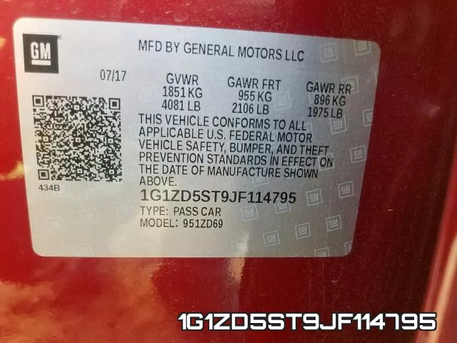 1G1ZD5ST9JF114795 фото 2