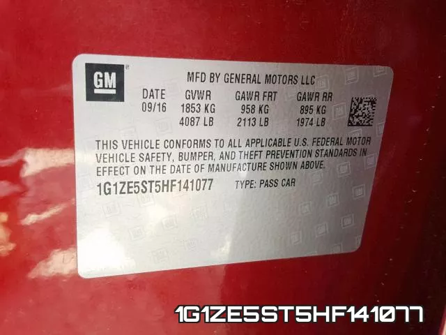 1G1ZE5ST5HF141077 фото 2