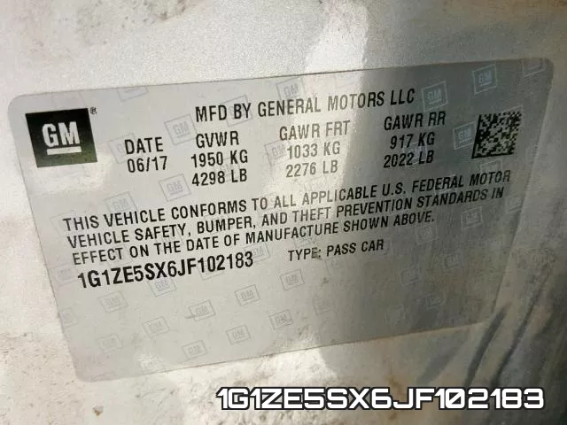 1G1ZE5SX6JF102183 фото 2